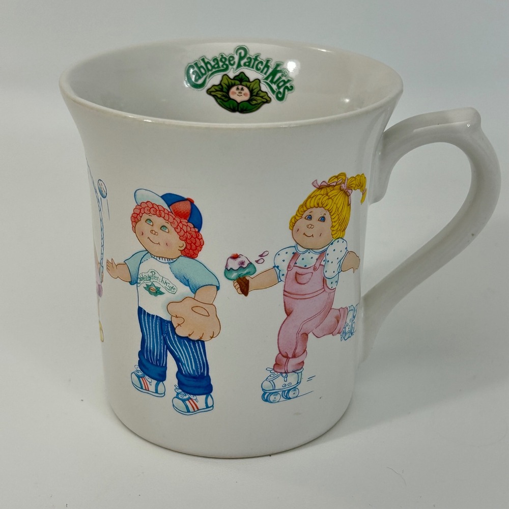 Vintage 1984 Cabbage Patch Kids Ceramic Mug Sports Graphics 84 Edition OAA‎ Inc